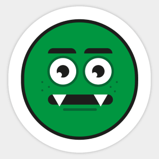 vector illustration of a green monster emoji Sticker